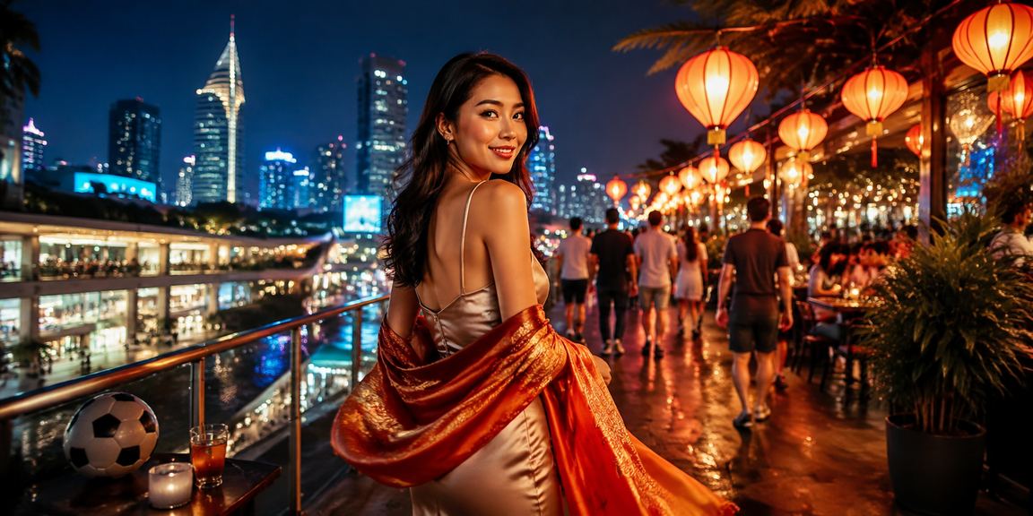 Không khí bóng đá đêm tại Thành phố Hồ Chí Minh bên khu chợ sáng đèn